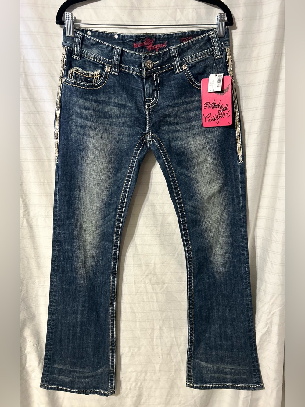 Rock And Roll Cowgirl New Women’s Denim Blue Low-Waisted Jeans